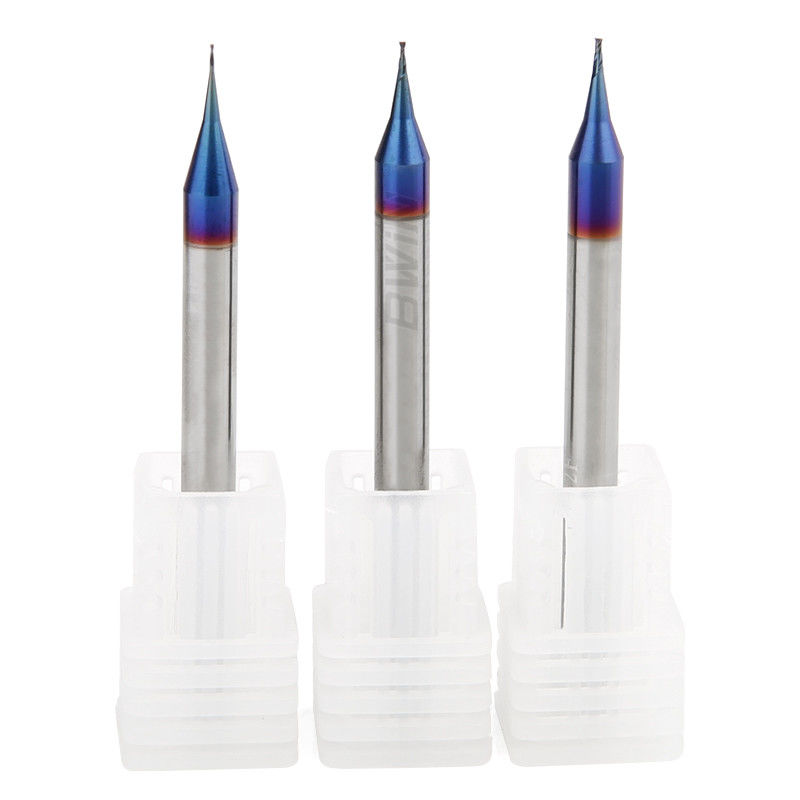 Flautas contínuas do carboneto 2 moinho de extremidade quadrado HRC65 do micro diâmetro de 0,5 milímetros 2flute Endmill